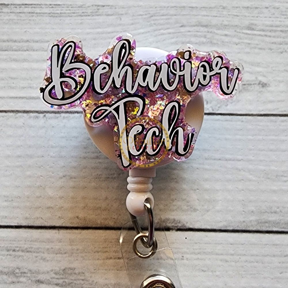 Behavior Tech Badge Reel, Badge Holder, mental health provid...