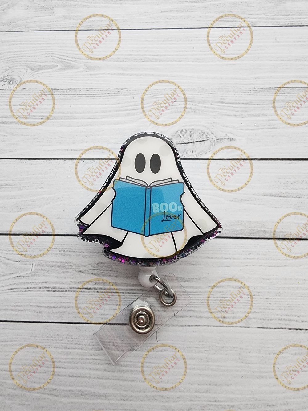 Boo-k Lover Ghost Badge Reel