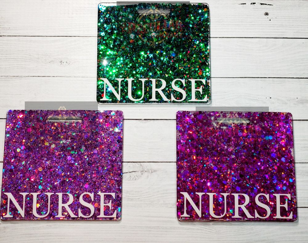 Glitter Badge Buddies (Variety of sizes), badge backer, cust...
