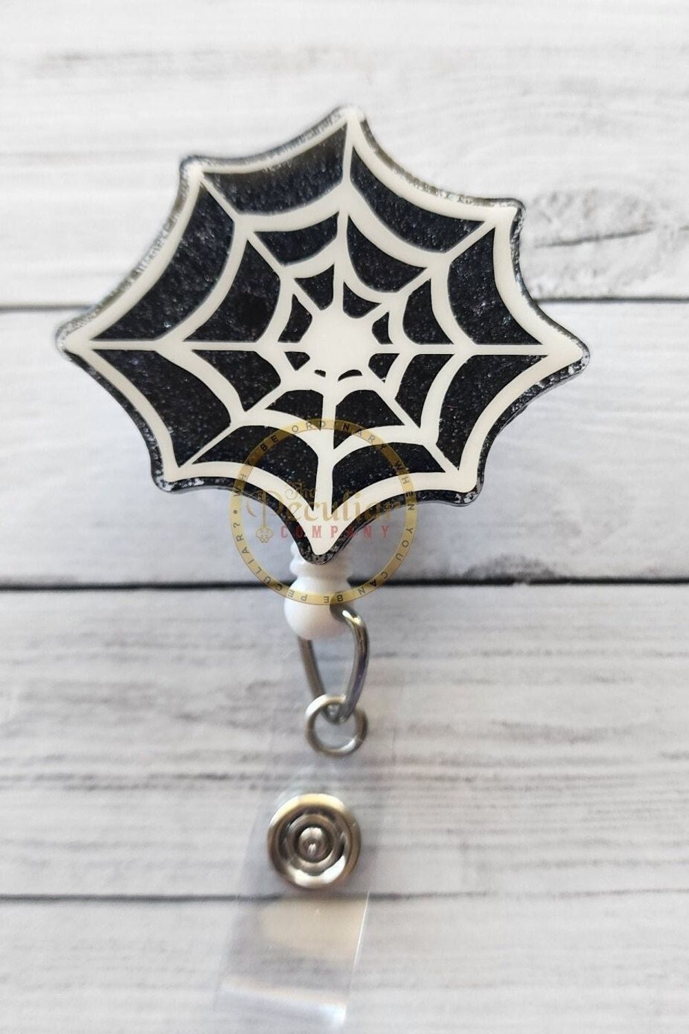 Spider Web Badge Reel, Halloween badge reel, Seasonal badge ...