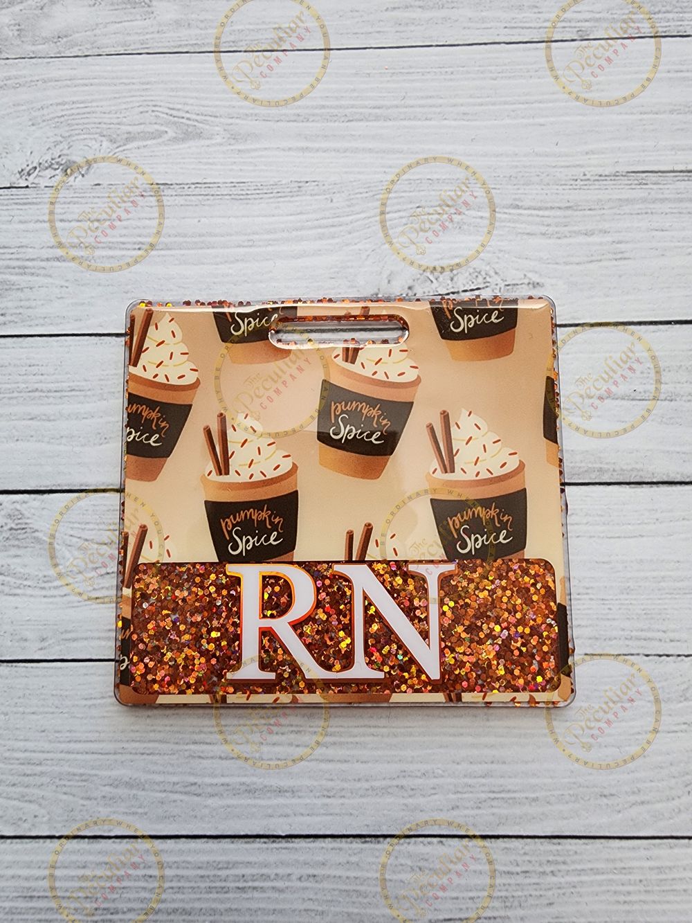 Pumpkin Spice Drinks Badge Buddy, Badge Backer, For nurses