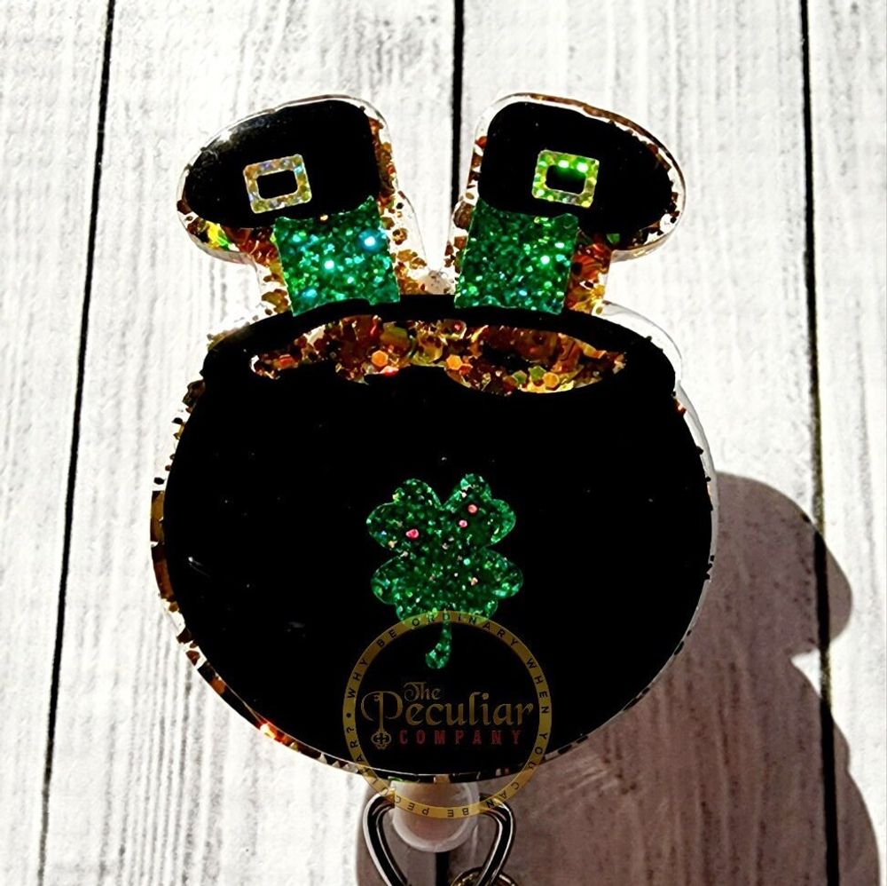 Lucky Leprechaun Badge Reel, St Patrick's Day badge holder, ...