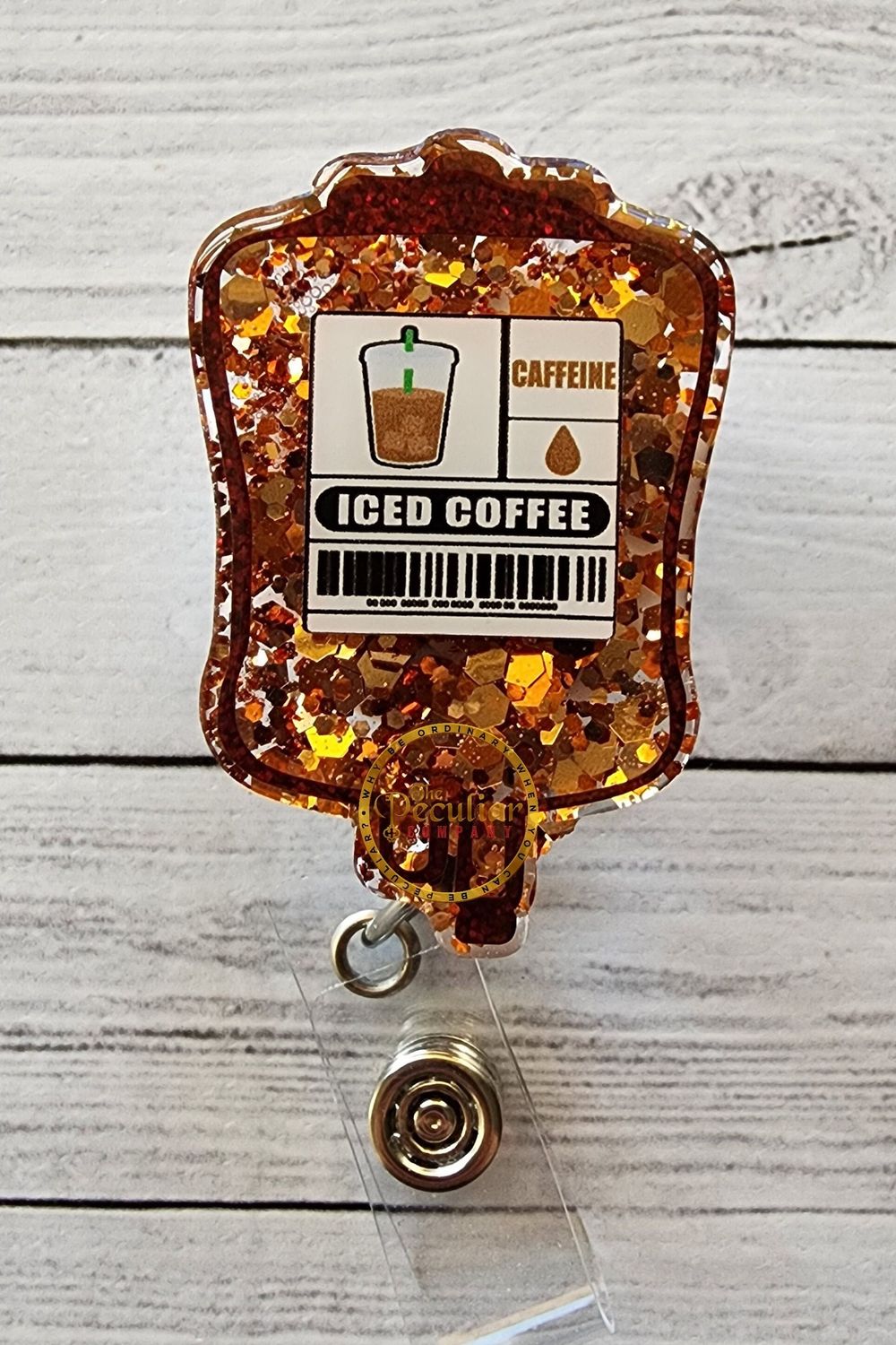 Iced Coffee Blood Bag Badge Reel, Badge Holder, Nursing badg...