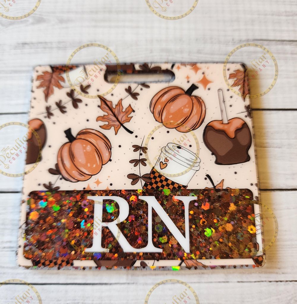 Fall Pumpkin Spice Badge Buddy (Variety of Sizes), RN, nurse...