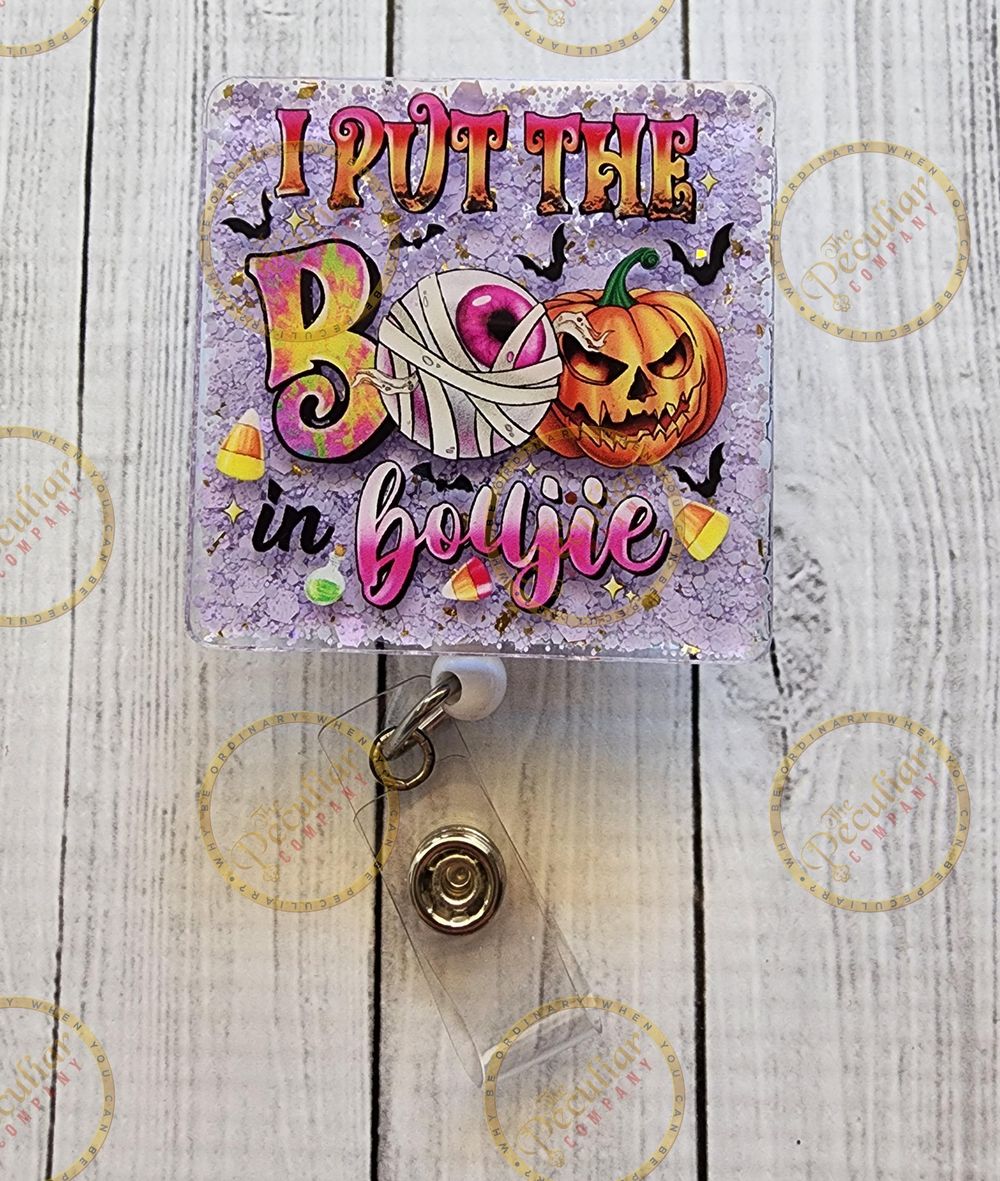 The Boo in Boujie Badge Reel, Badge holder, Halloween badge ...