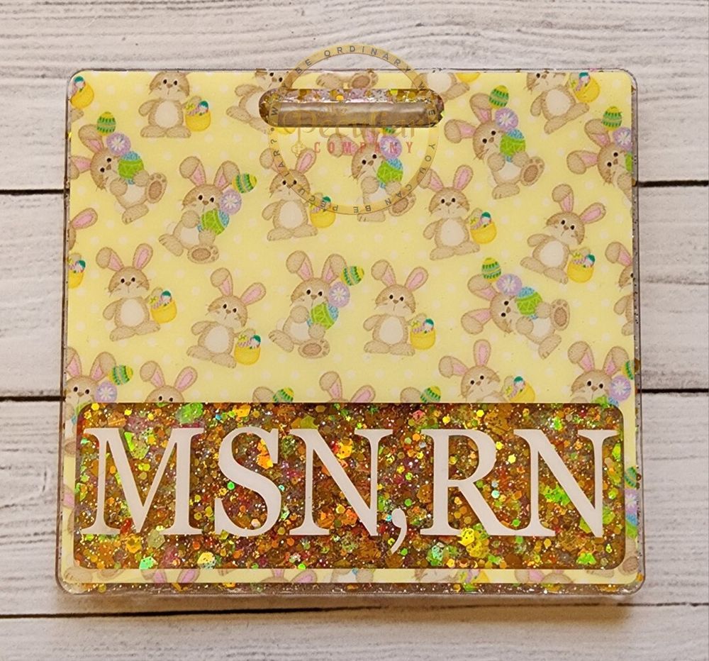 Yellow Easter Bunny Badge Buddy (Variety of Sizes)