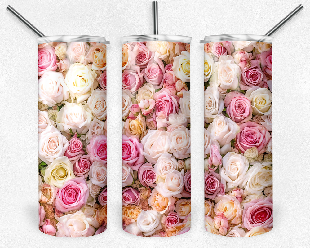 Bunch of Roses 20 oz Tumbler, Spring time decor, Easter, Flo...
