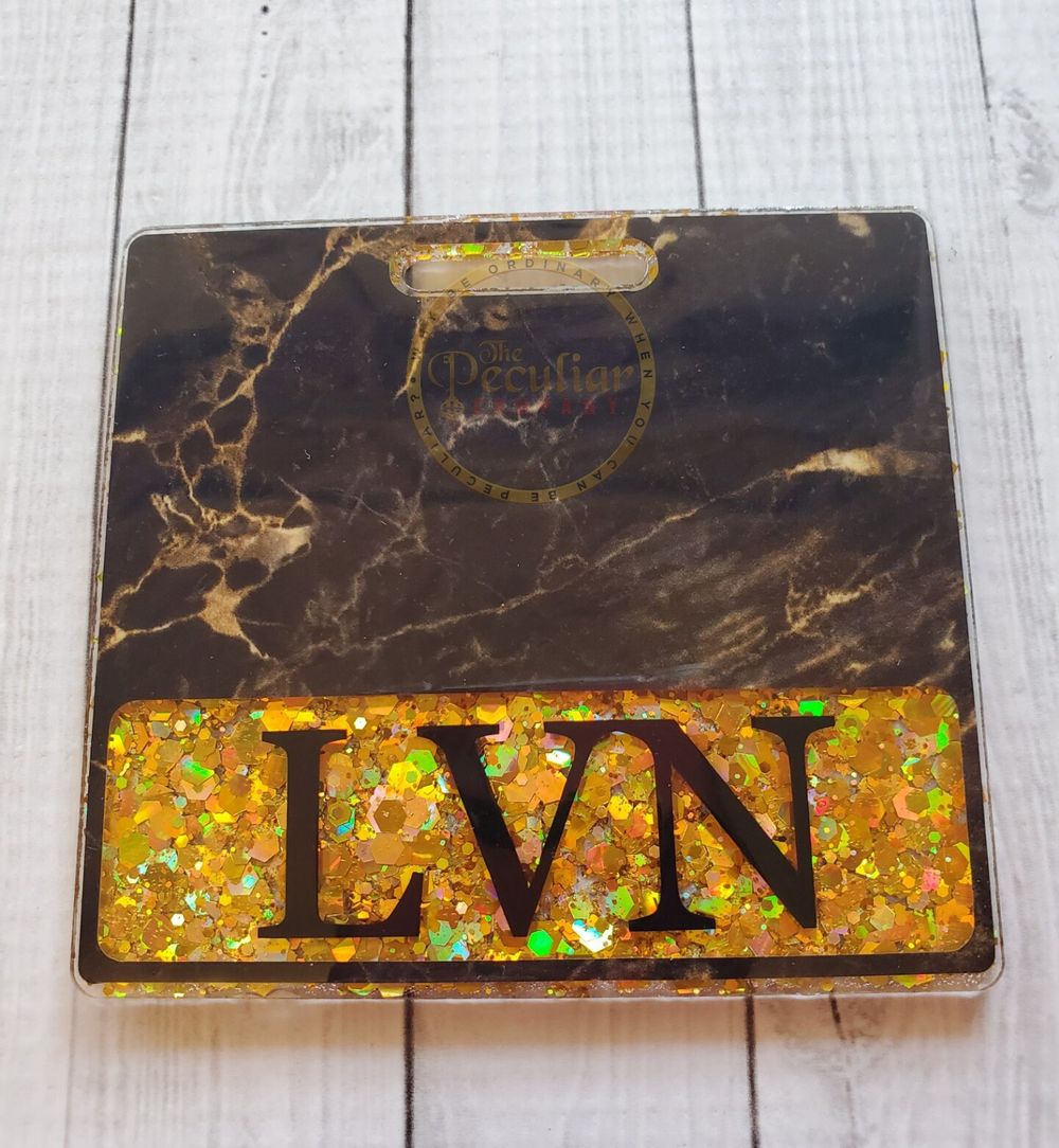 Gold and Black Marble Badge Buddy (Variety of sizes)